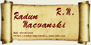 Radun Mačvanski vizit kartica